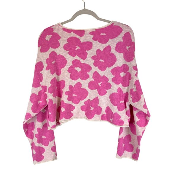 Promesa | S | Floral Knit Crop Sweater | Y2K | Cottagecore | Retro | Feminine - Picture 9 of 16
